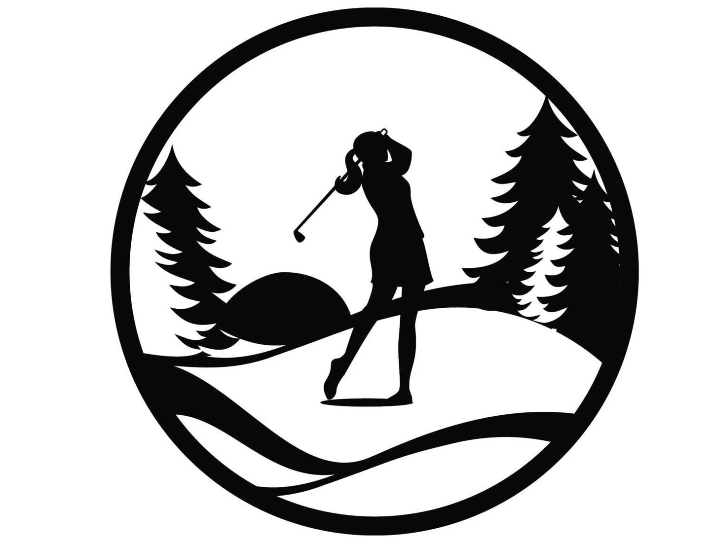 Golf Woman Golfing Sign Golf Gift Golfer Gift Metal Wall Decor Metal Wall Hanging Outdoor Sign