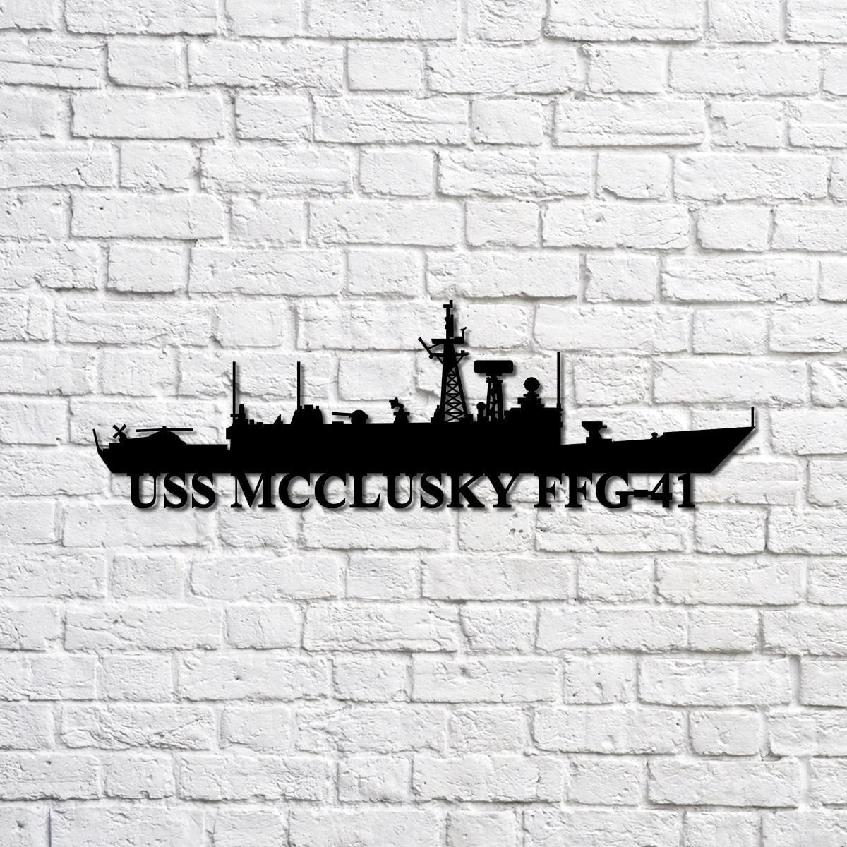 Uss Mcclusky Ffg41 Navy Ship Metal Sign, Memory Wall Metal Sign Gift For Navy Veteran, Navy Ships Silhouette Metal Sign Laser Cut Metal Signs Custom Gift Ideas
