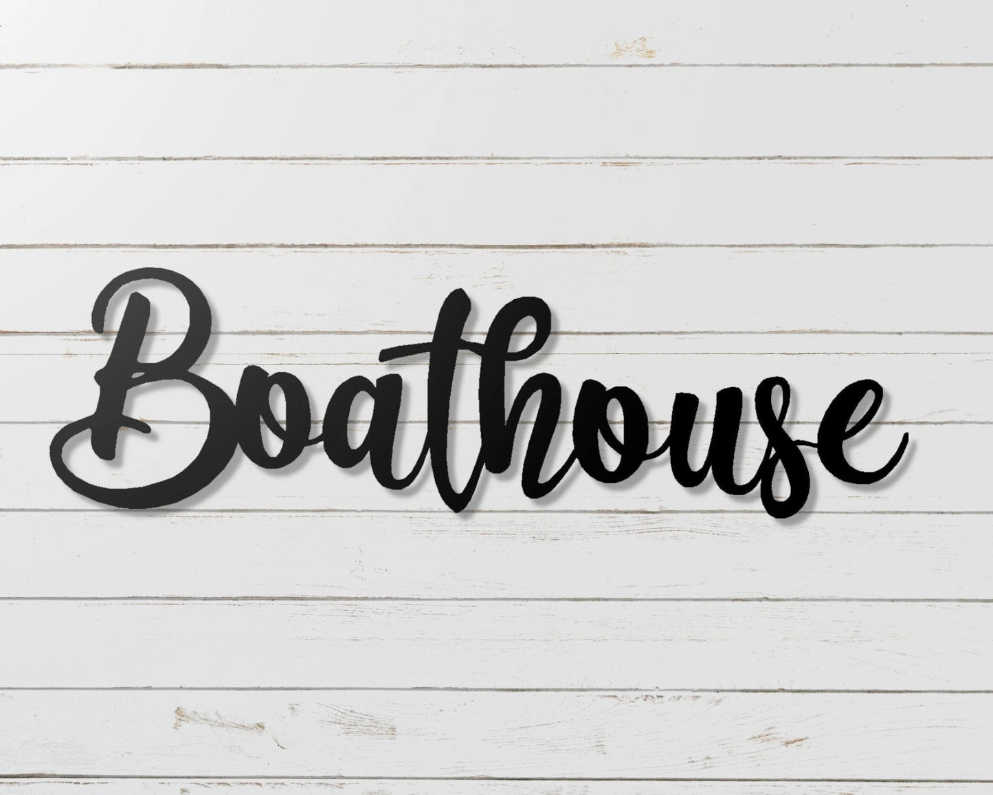 Boathouse Fancy Metal Word Sign Metal Boat House Decor Lakehouse Decor Boathouse Decor