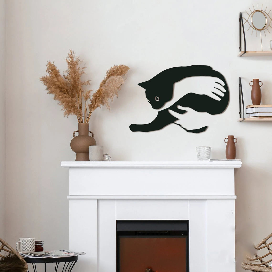 Embracing Cat Decor Wall Art Cut Metal Sign Laser Cut Metal Signs Custom Gift Ideas