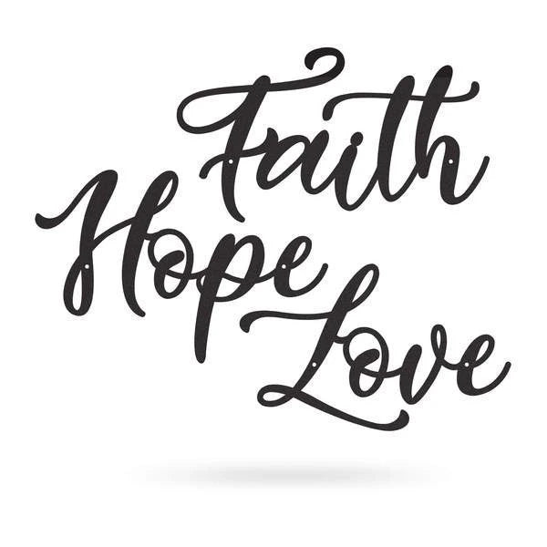 Faith Hope Love Cut Metal Sign Metal House Sign