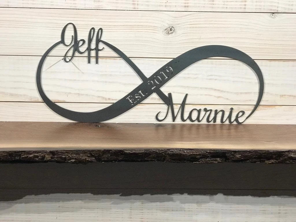 Personalized Metal Infinity Sign Wedding Gift Custom Rustic Metal Wedding Decor Laser Cut Metal Signs Custom Gift Ideas