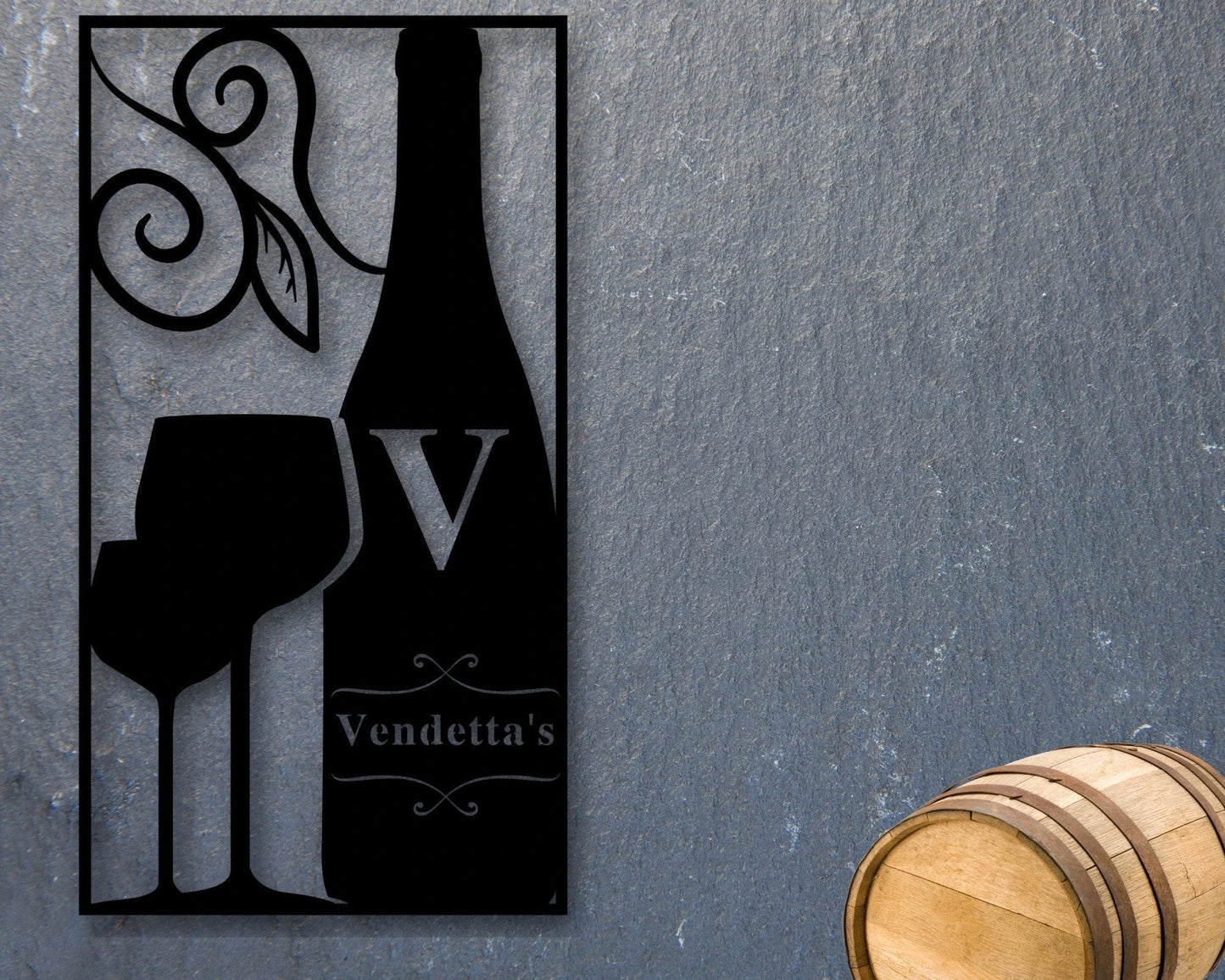 Wine Sign Wine Name Sign Custom Metal Sign Wall Decor Cellar Sign Wine Rack Sign Rustic Gift For Him Gift For Her Wine Cellar Decor