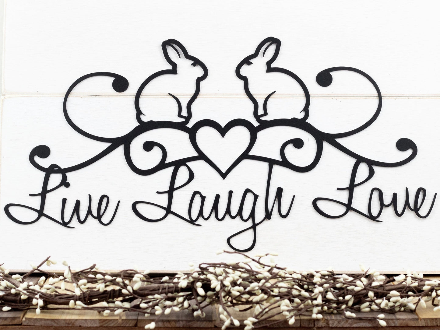 Bunny Live Laugh Love Metal Wall Decor Metal Sign Metal Wall Hanging Bunnies Easter Bunny Rabbit