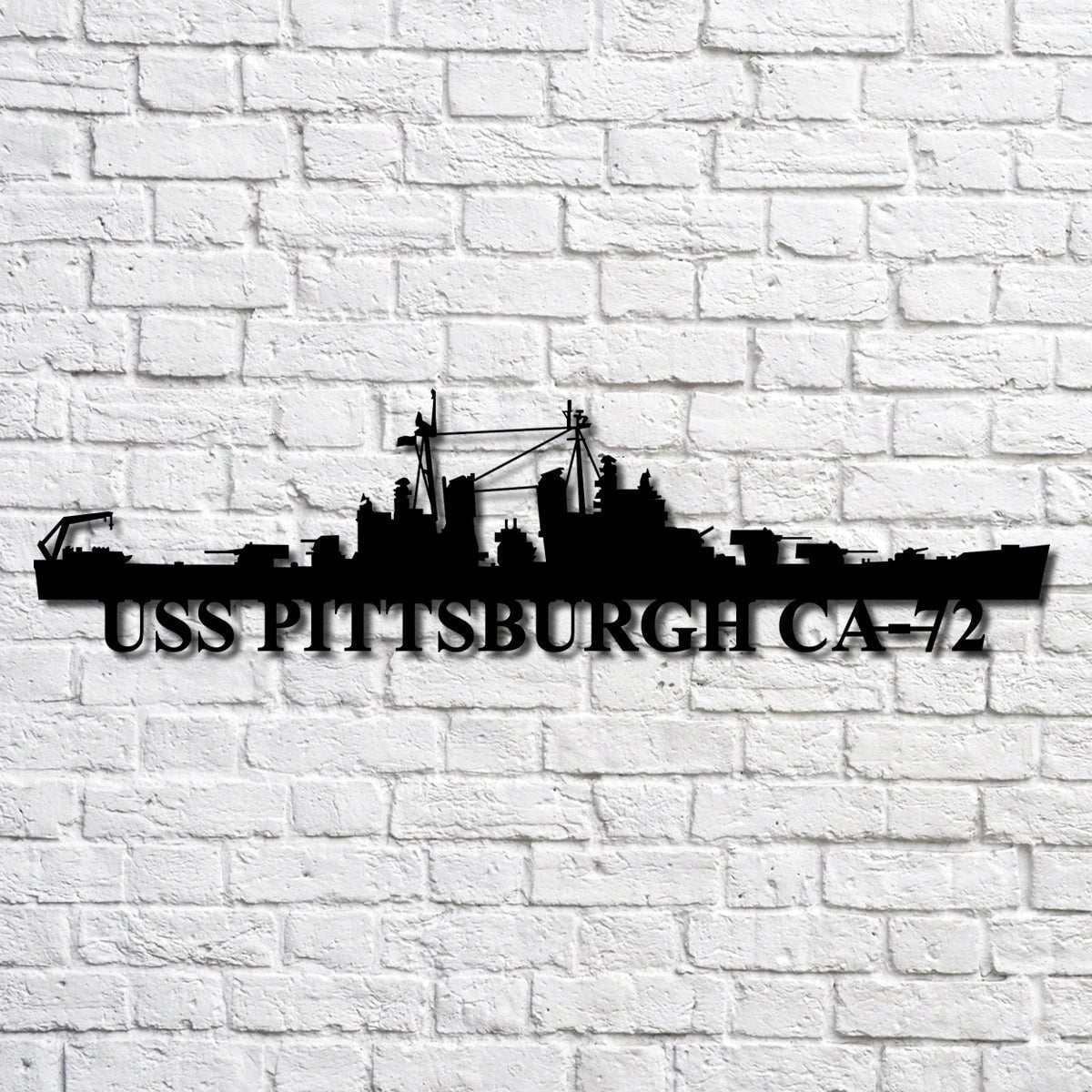 Uss Pittsburgh Ca72 Navy Ship Metal Art, Gift For Navy Veteran, Navy Ships Silhouette Metal Art, Navy Home Decor Laser Cut Metal Signs Custom Gift Ideas