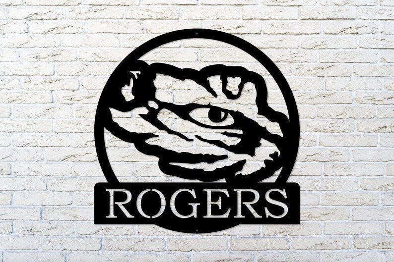 Eye of the Tiger Metal Sign Personalized Tiger Eye Louisiana State Decor Custom Metal Sign Man Cave Louisiana Wall Art Father's Day