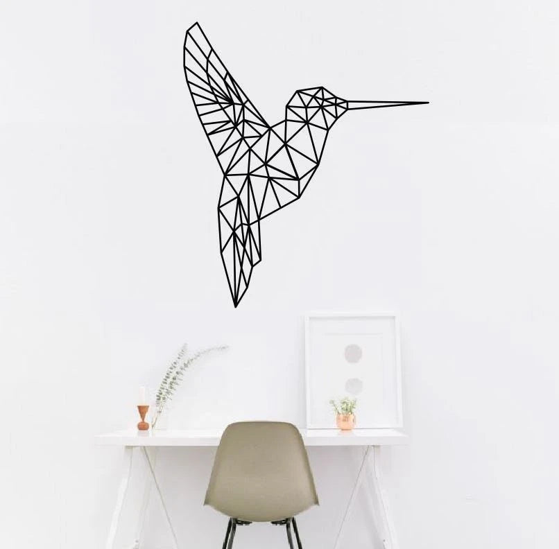 Geometric Hummingbird Metal Bird Hummingbird Geometric Metal Wall Decor