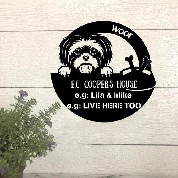 Vhh Dog Lovers The Dog's House Personalized Metal Sign Cut Metal Sign