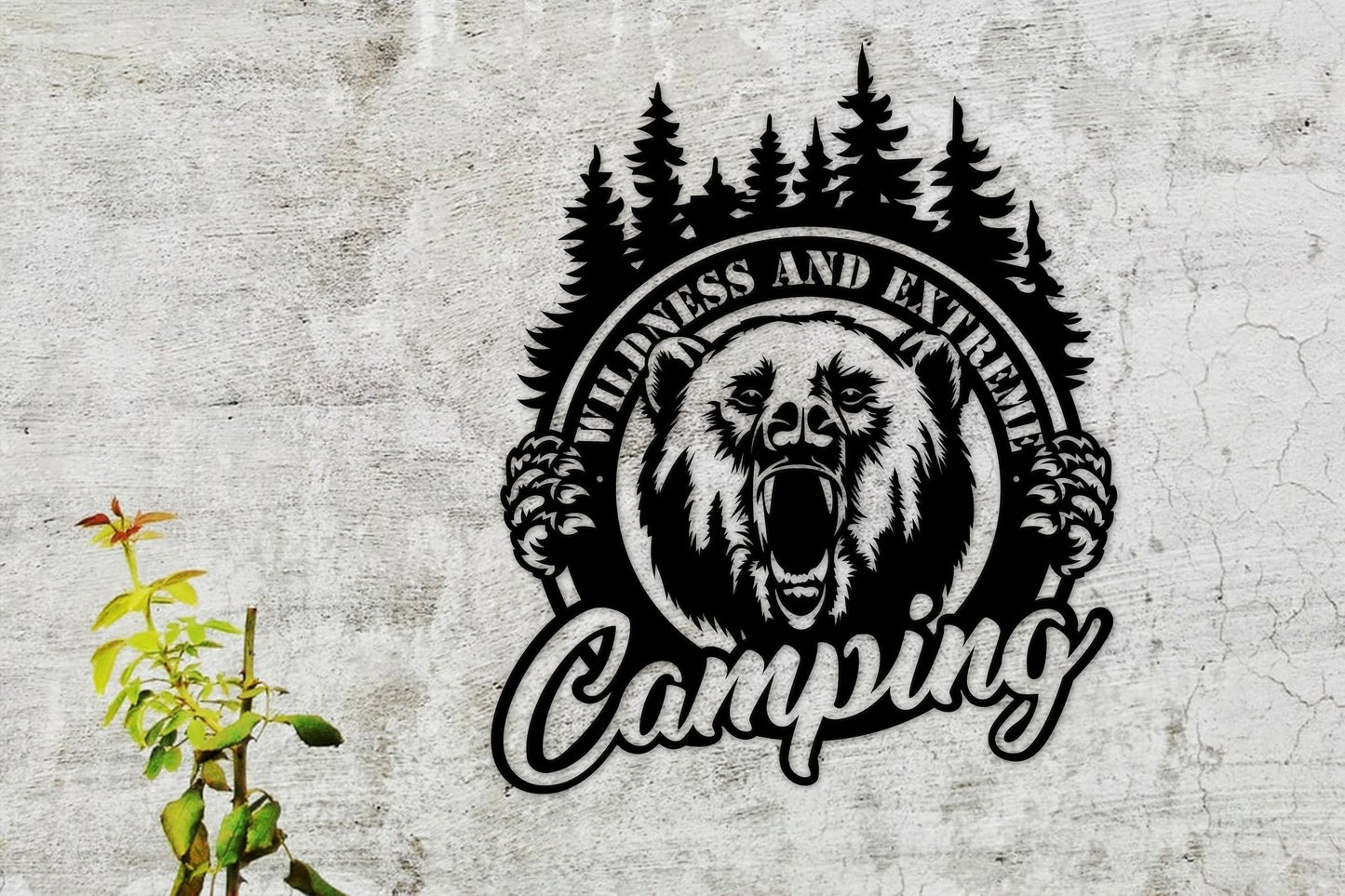 Camping Metal Sign Metal Bear Sign Bear Cabin Sign Camping Lovers Sign Camper Gift Metal Wall Decor Wall Hangings Housewarming Gifts