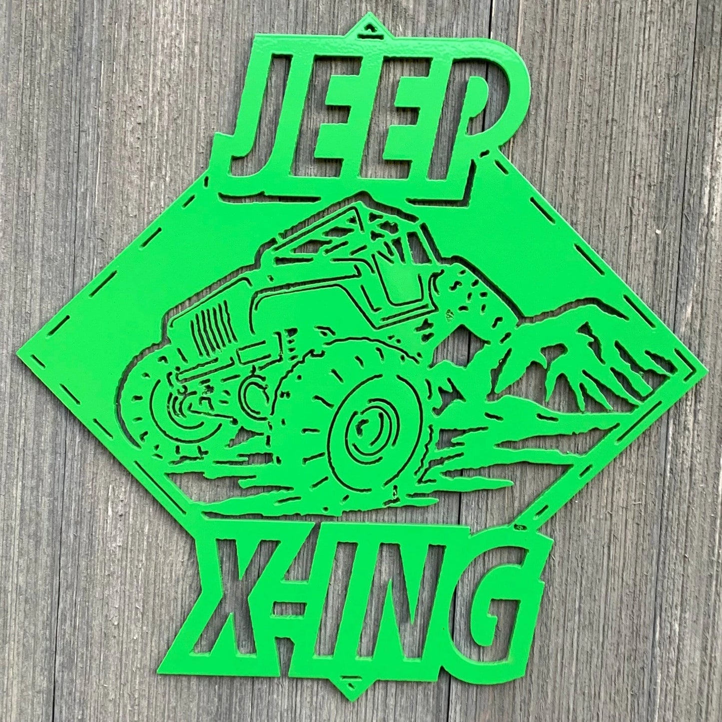 Jeep Xing Metal Sign Cutout Cut Metal Sign Wall Metal Art