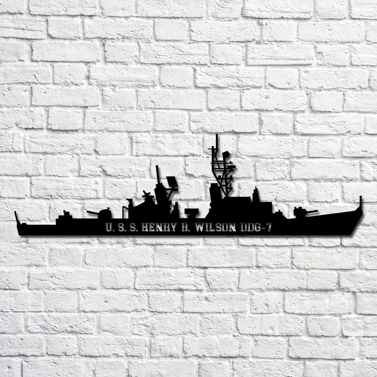 Uss Henry B. Wilson Ddg7 Navy Ship Metal Art, Custom Us Navy Ship Cut Metal Sign, Gift For Navy Veteran, Navy Ships Silhouette Metal Art, Navy Home Decor Laser Cut Metal Signs Custom Gift Ideas