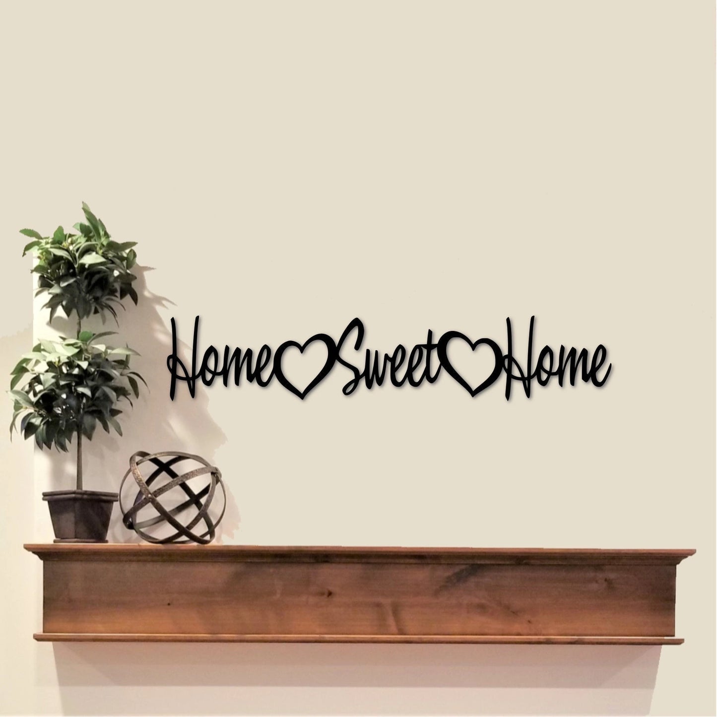 Home Sweet Home Sign Metal Cutout Word Art Heart Decor Words For The Wall Cursive Sign Entryway Decor Kitchen Sign Home Sign
