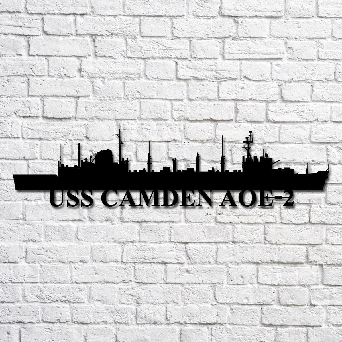 Uss Camden Aoe2 Navy Ship Metal Art, Custom Us Navy Ship Cut Metal Sign, Gift For Navy Veteran, Navy Ships Silhouette Metal Art, Navy Home Decor Laser Cut Metal Signs Custom Gift Ideas