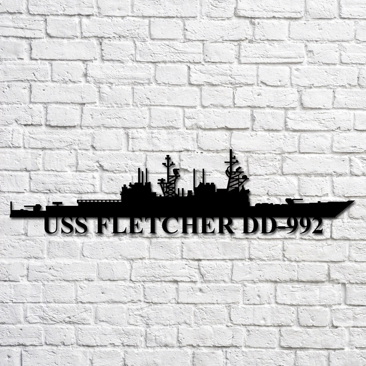 Uss Fletcher Dd992 Navy Ship Metal Art, Custom Us Navy Ship Cut Metal Sign, Gift For Navy Veteran, Navy Ships Silhouette Metal Art, Navy Home Decor Laser Cut Metal Signs Custom Gift Ideas