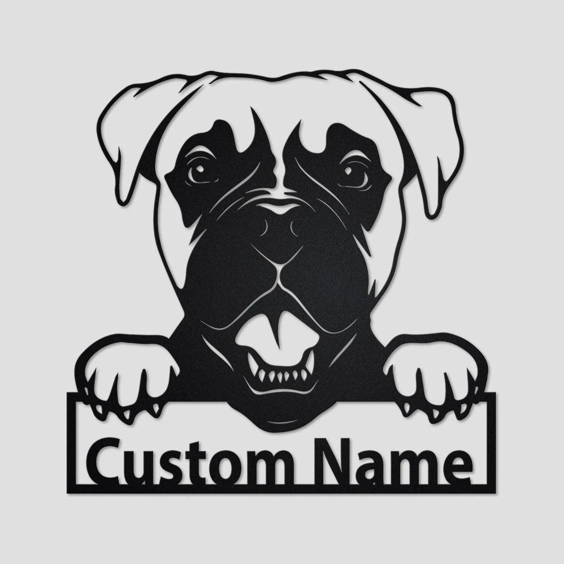 Personalized Custom Boxer Dog Metal Sign for Dog Lover Custom Name