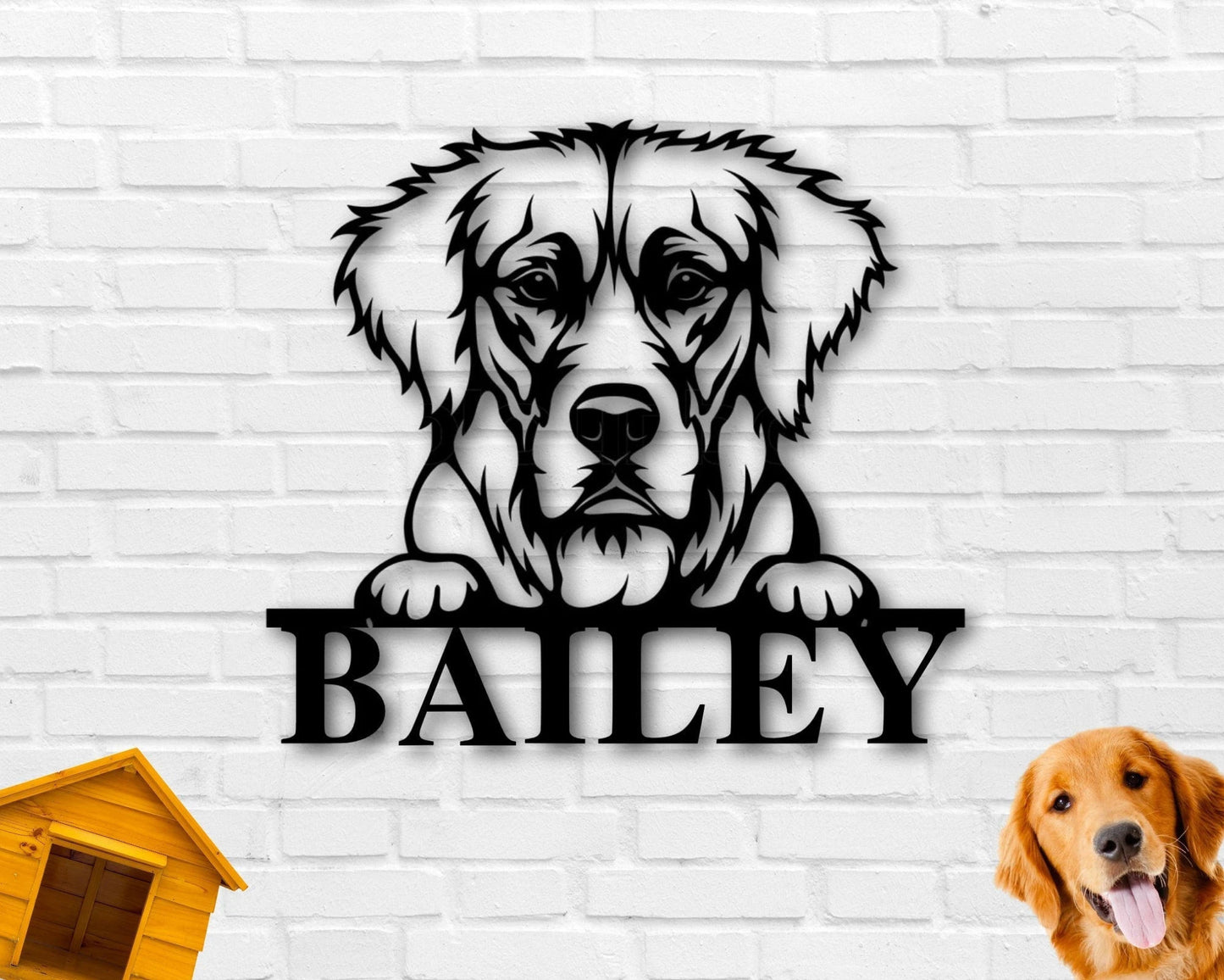Golden Retriever Dog Sign Golden Retriever Metal Sign Golden Retriever Name Sign Pet Name Sign Dog Lover Sign Gift For Pet Owner Dog