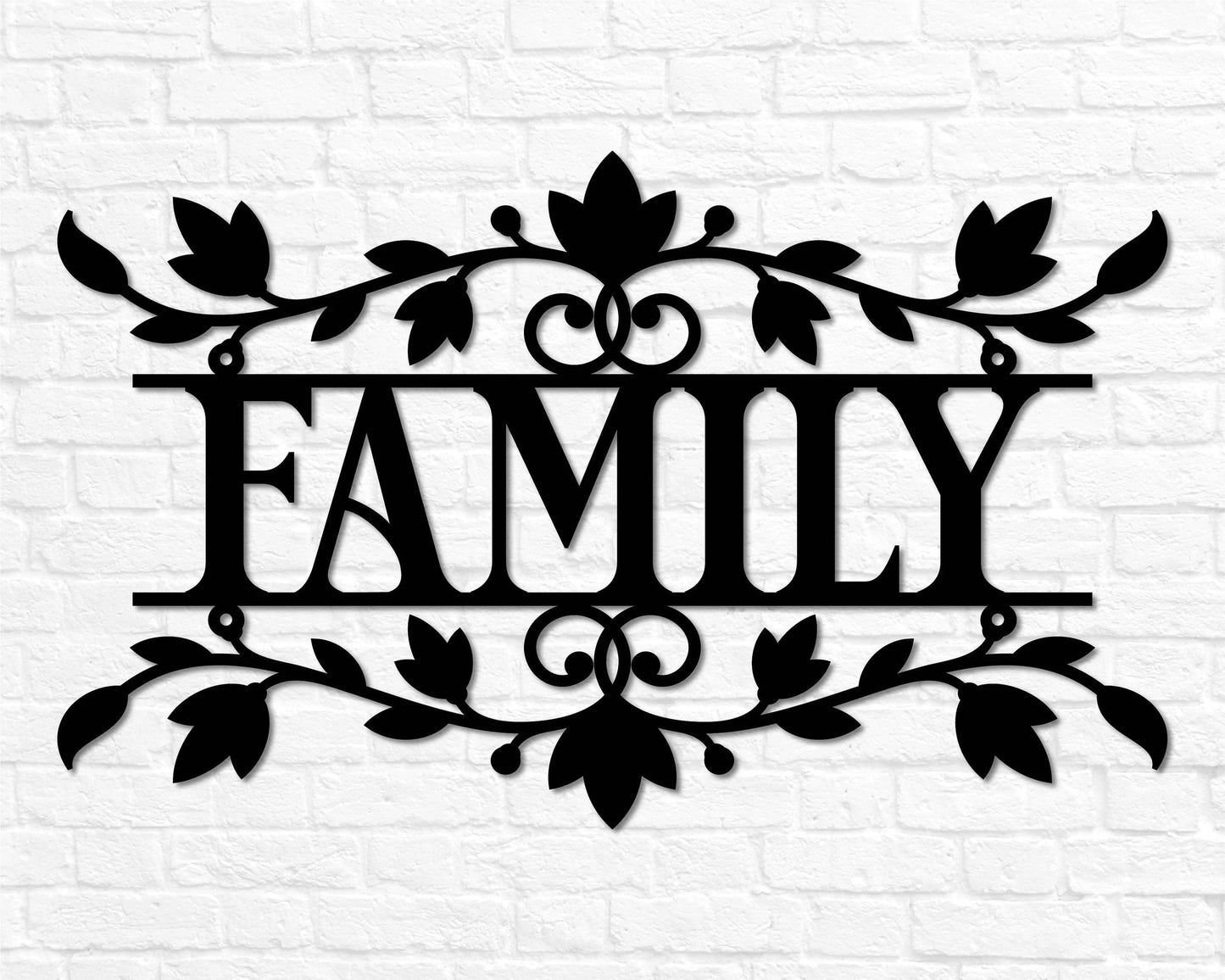 Metal Family Sign Metal Family Wall Decor Family Family Wall Sign Family Metal Word Dining Room Metal Cursive Word Sign