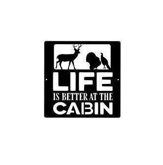 Deer And Turkey Cabin Decor Cabin Sign Camp Sign Christmas Gift For Him Metal Name Sign Fathers Day