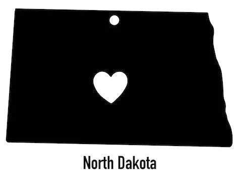 North Dakota State Ornament Cut Metal Sign Wall Decor Metal Sign Metal Art