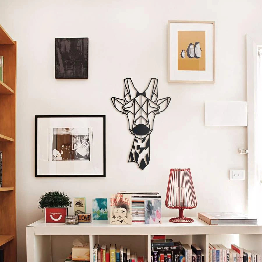 Geometric Giraffe Animals Decor Wall Art Cut Metal Sign Laser Cut Metal Signs Custom Gift Ideas