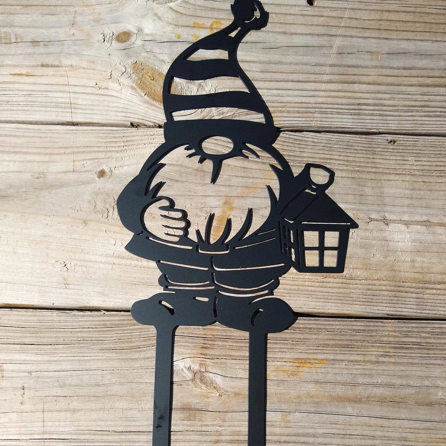 Gnome Metal Garden Sign Tall Cut Metal Sign Wall Metal Art