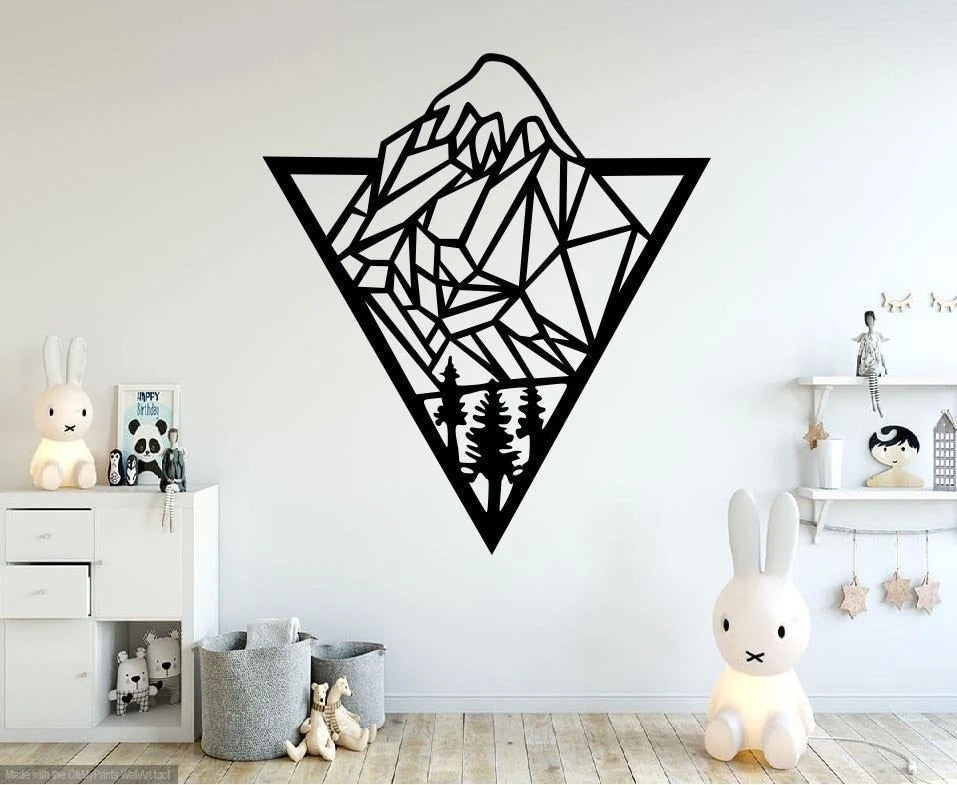 Geometric Mountain Metal Mountain Mountain Metal Wall Decor