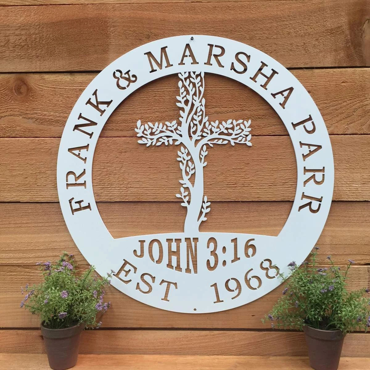 Living Tree Cross Tree Of Life Cut Metal Sign Metal House Sign