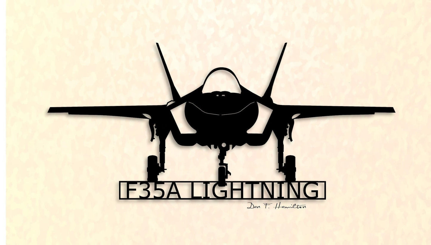 F35a Lightning Stealth Multirole Combat Aircraft Metal Sign Cut Metal Sign Wall Decor