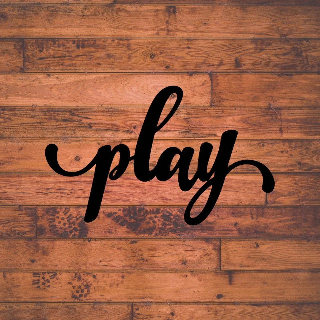 Play Sign Cut Metal Sign Wall Decor Metal Sign Metal Art