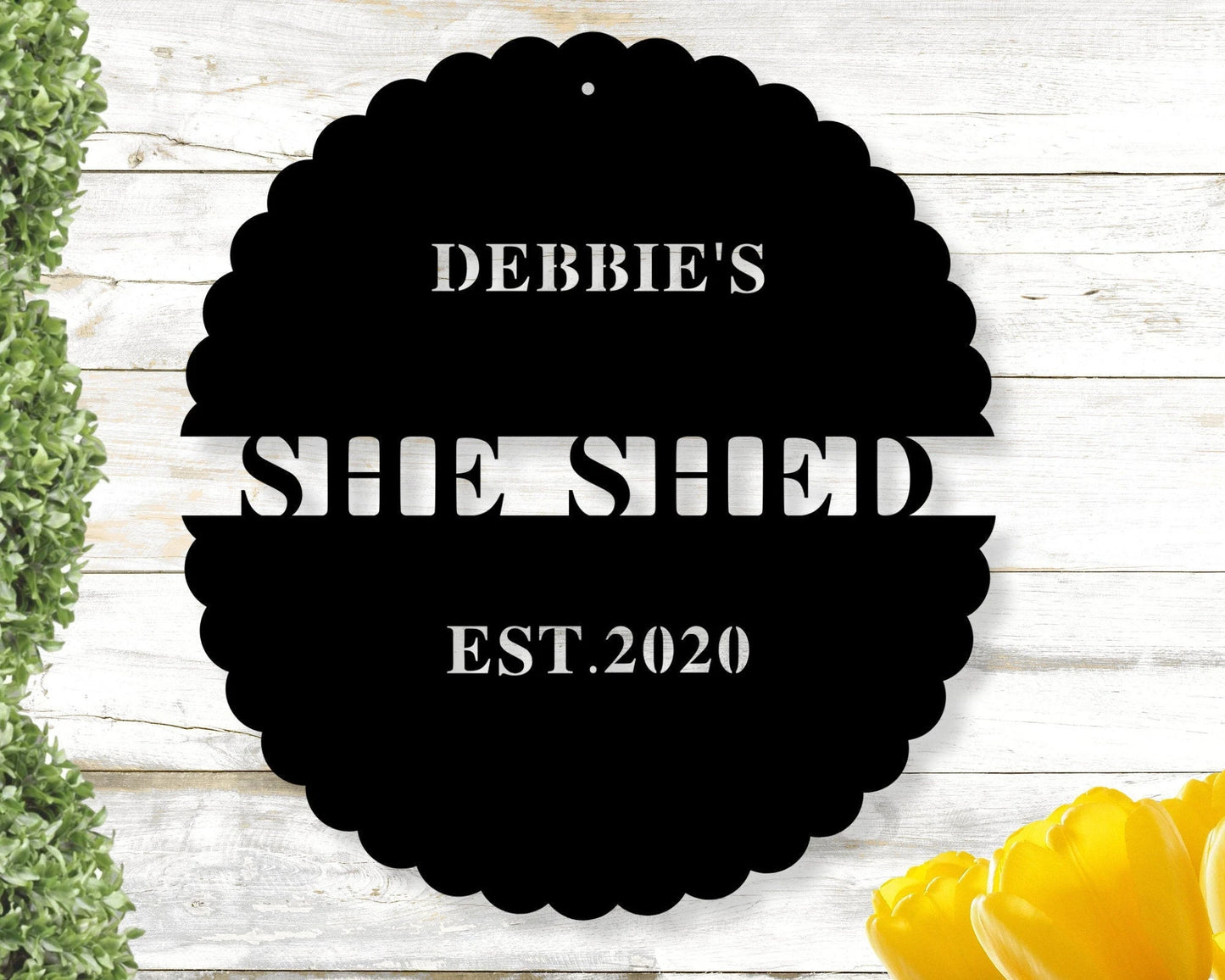 Custom Metal She Shed Sign Outdoor Sign Established Date Sign Gift For Her Decorative Metal Sign She Shed