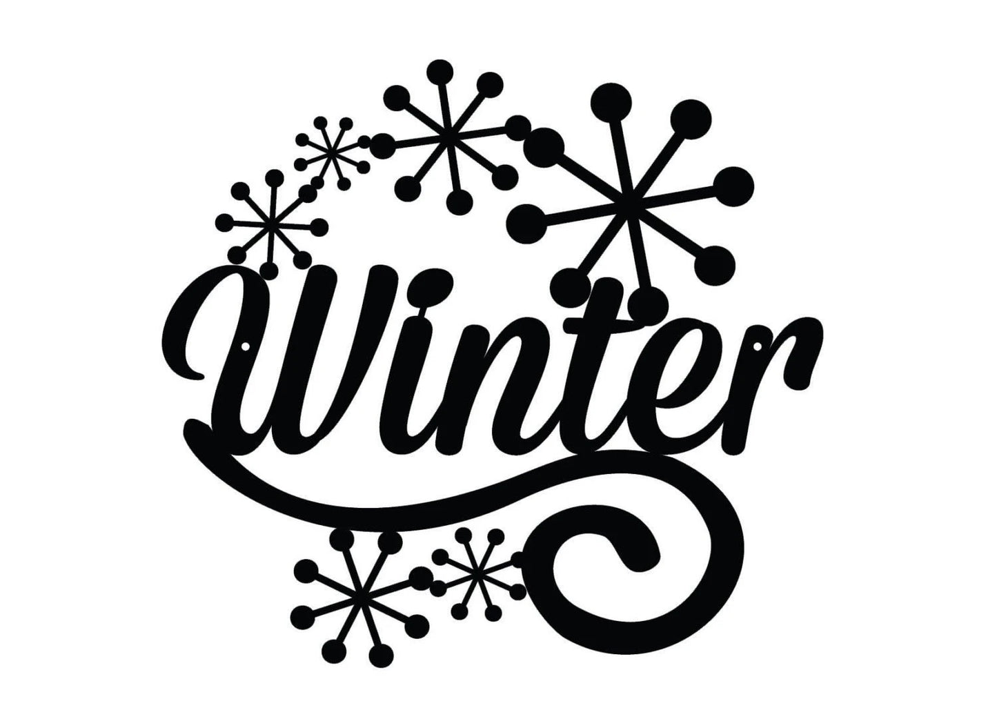 Winter Metal Sign Black Seasonal Decor Outdoor Sign Door Sign Metal Sign Winter Sign