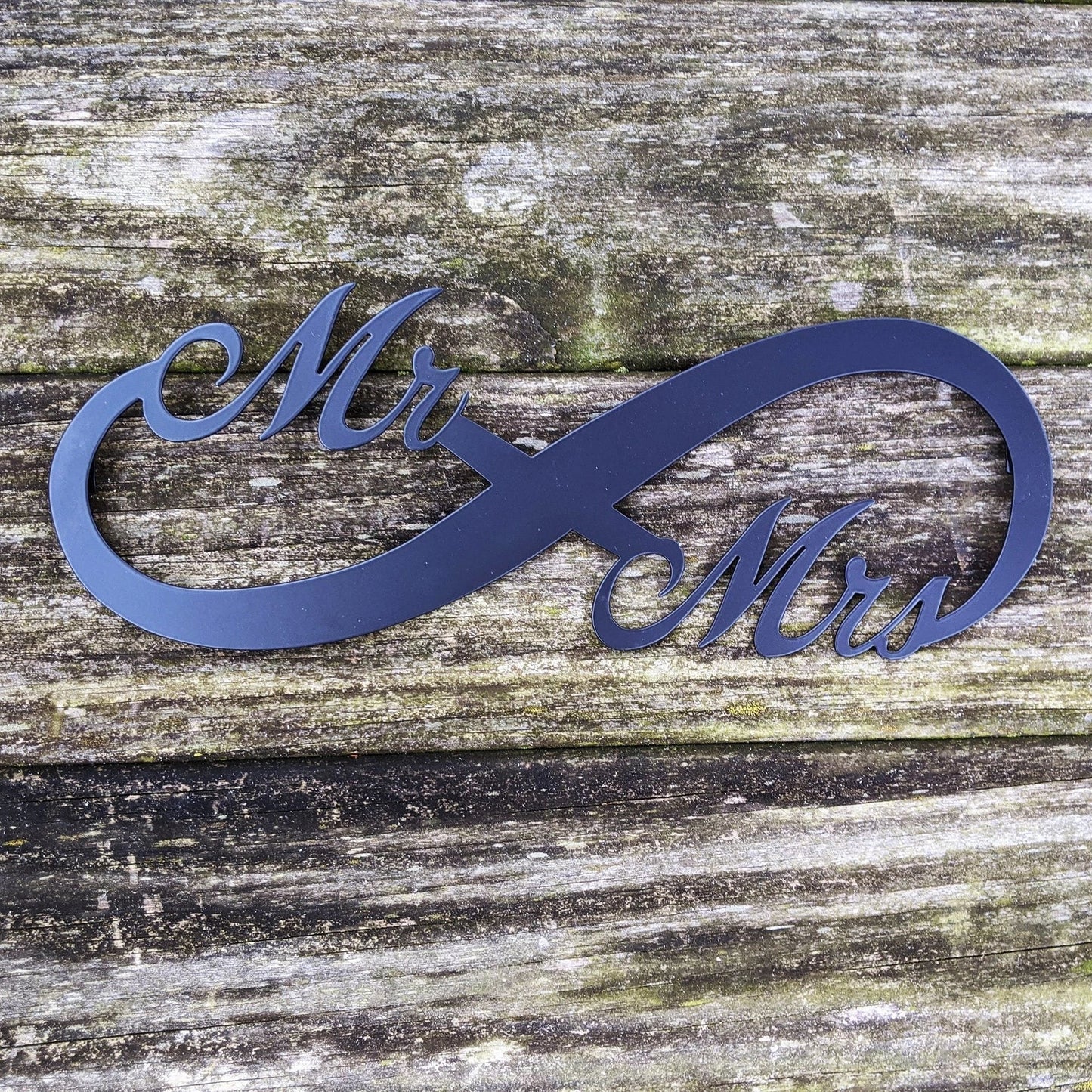 Mr. & Mrs. Infinity Sign Cut Metal Sign Wall Metal Art