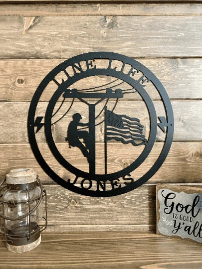 Lineman Sign Gift For Lineman Cut Metal Sign Metal House Sign
