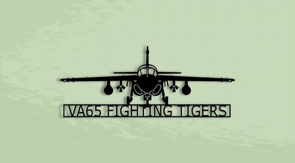 A6 Va65 Fighting Tigers Naval Attack Aircraft Metal Sign Cut Metal Sign Wall Decor