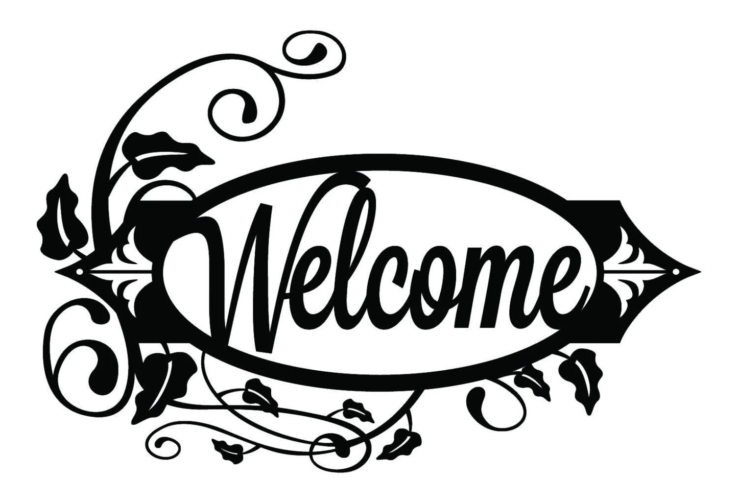 Welcome Metal Sign With Vines Black Outdoor Sign House Sign Door Sign Sign Signage
