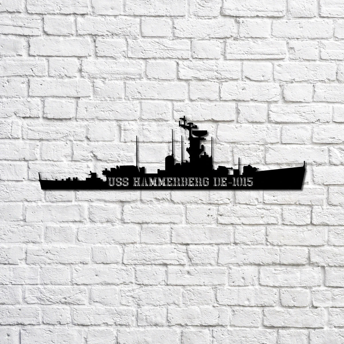 Uss Hammerberg De1015 Navy Ship Metal Sign, Memory Wall Metal Sign Gift For Navy Veteran, Navy Ships Silhouette Metal Sign Laser Cut Metal Signs Custom Gift Ideas