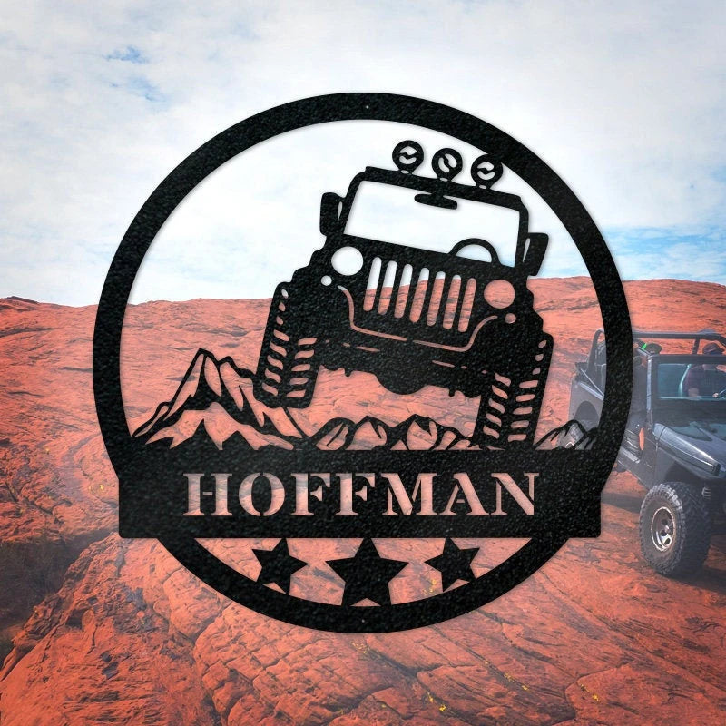 Jeep Personalized Family Namejeep Off Road Metal Laser Cut Metal Signs Custom Gift Ideas