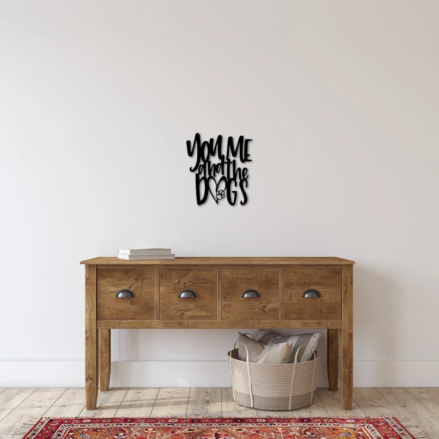 You Me And The Dogs Sign Metal Dog Sign For Home Dog Lover's Gift Dog Decor Sign To Put Up With Leashes Dog Family Sign