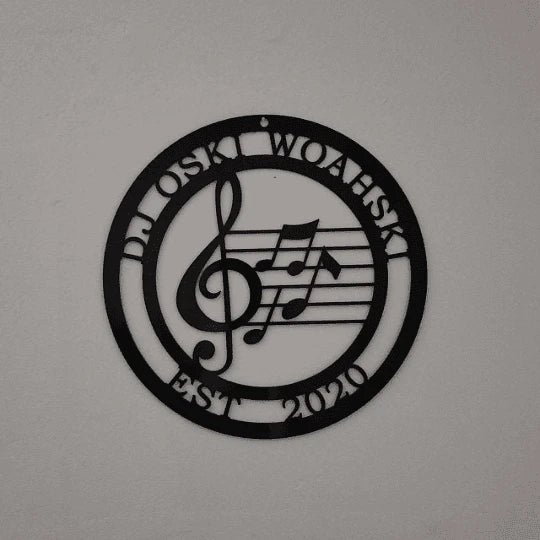 Music Established Last Name Family Sign Cut Metal Sign Metal House Sign