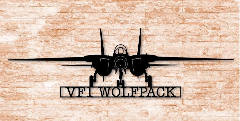 F14 Vf1 Wolfpack Naval Fighting Aircraft Metal Sign Cut Metal Sign Wall Decor