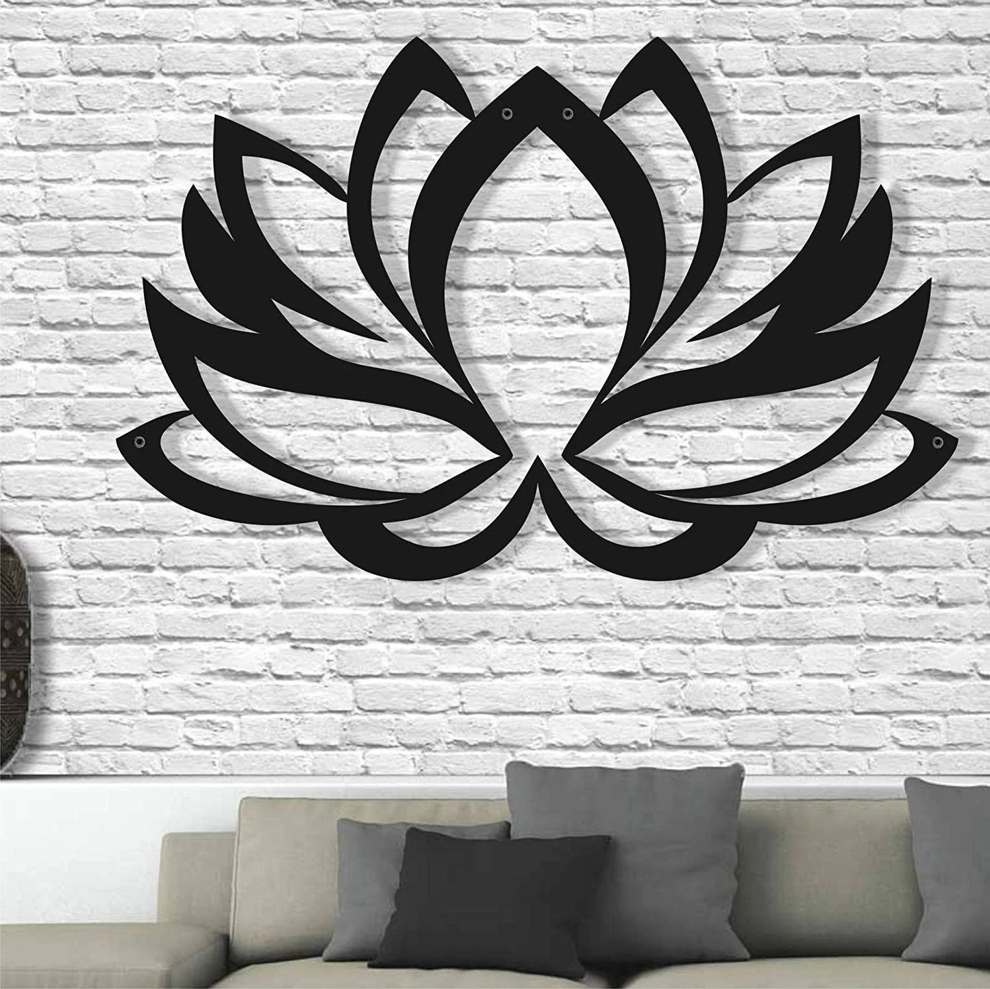 Lotus Flower 3D Wall Silhouette Metal Wall Decor Home Office Decoration Bedroom Living Room Decor Sculpture