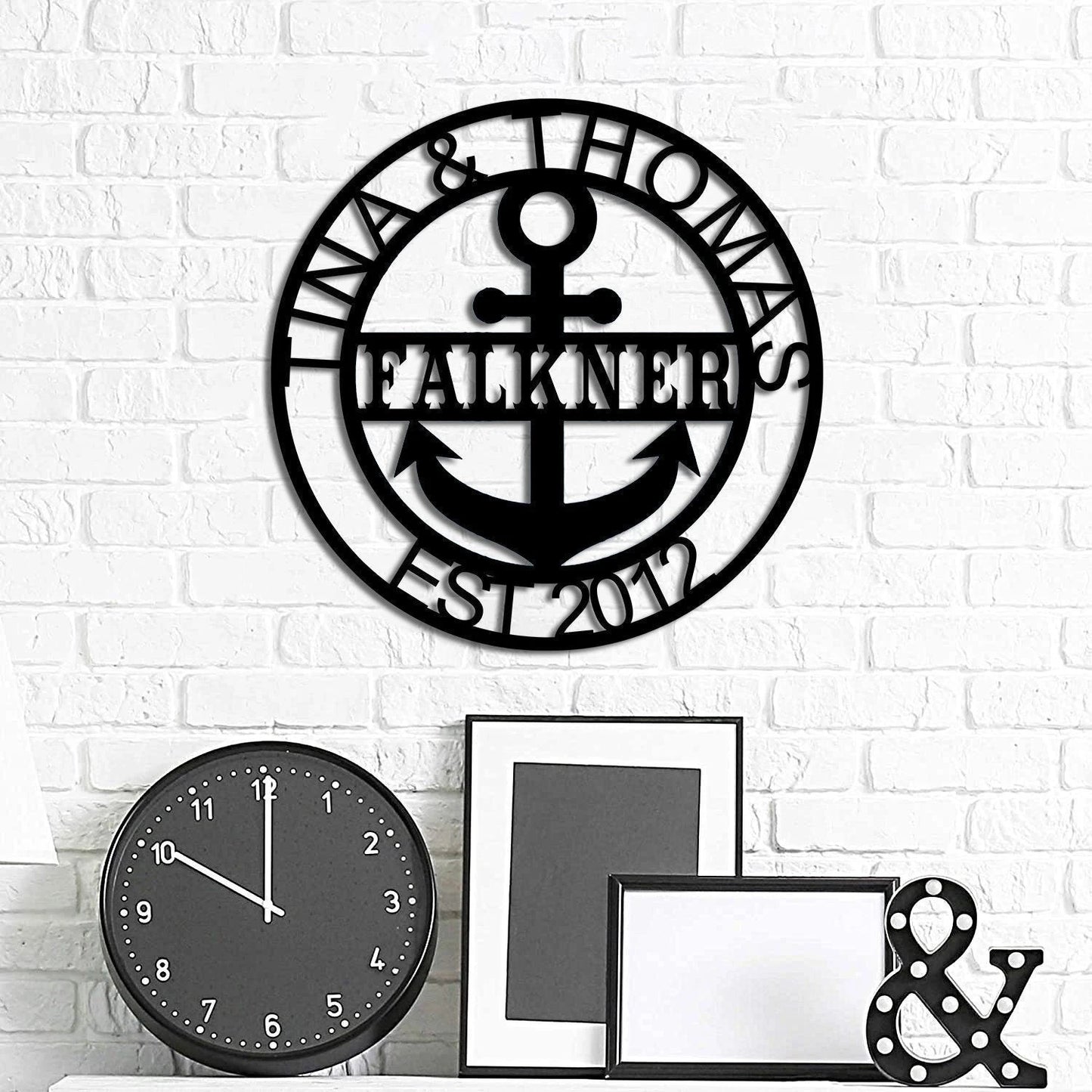 Anchor Metal Sign Nautical Sign Anchor Name Sign Navy Sign Metal Wall Decor Custom Wedding Gift Gift For Him