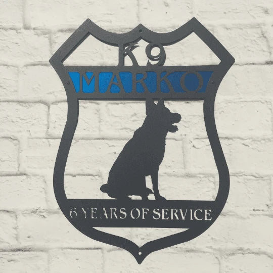 Personalized Shepherd K9 Badge Sign Cut Metal Sign Metal House Sign