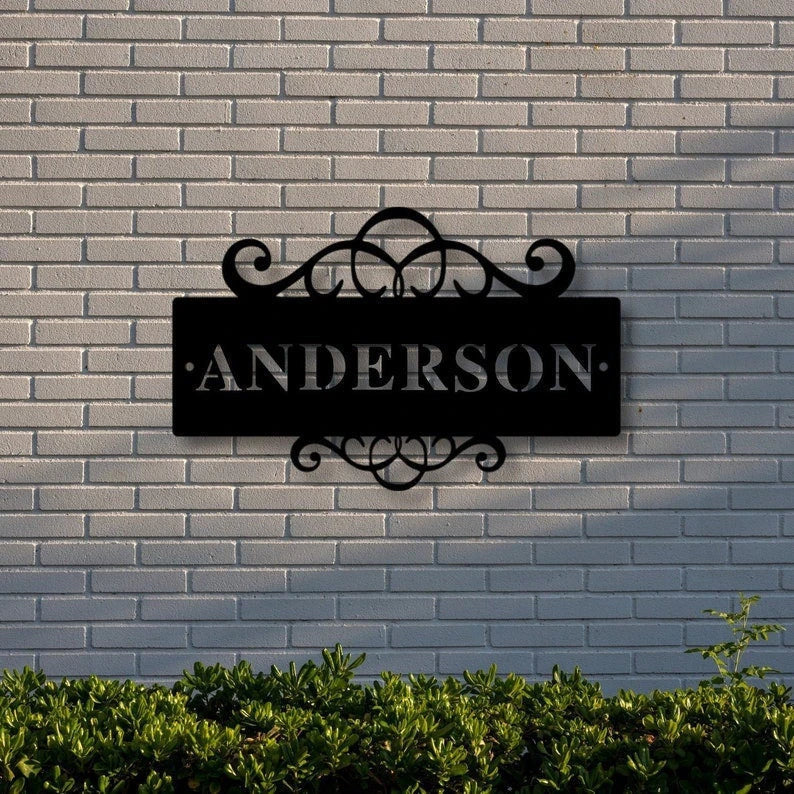 Custom Family Name Sign Metal Name House Sign Personalized Outdoor Family Sign Outdoor Decor Metal Sign