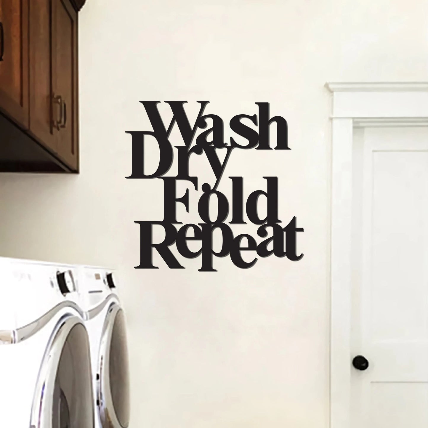 Wash Dry Fold Repeat Sign, Personalized Laundry Room Metal Sign, Laundry Phrase Sign, Wash Dry Fold Repeat Wall Hanging, , Laser Cut Metal Signs Custom Gift Ideas