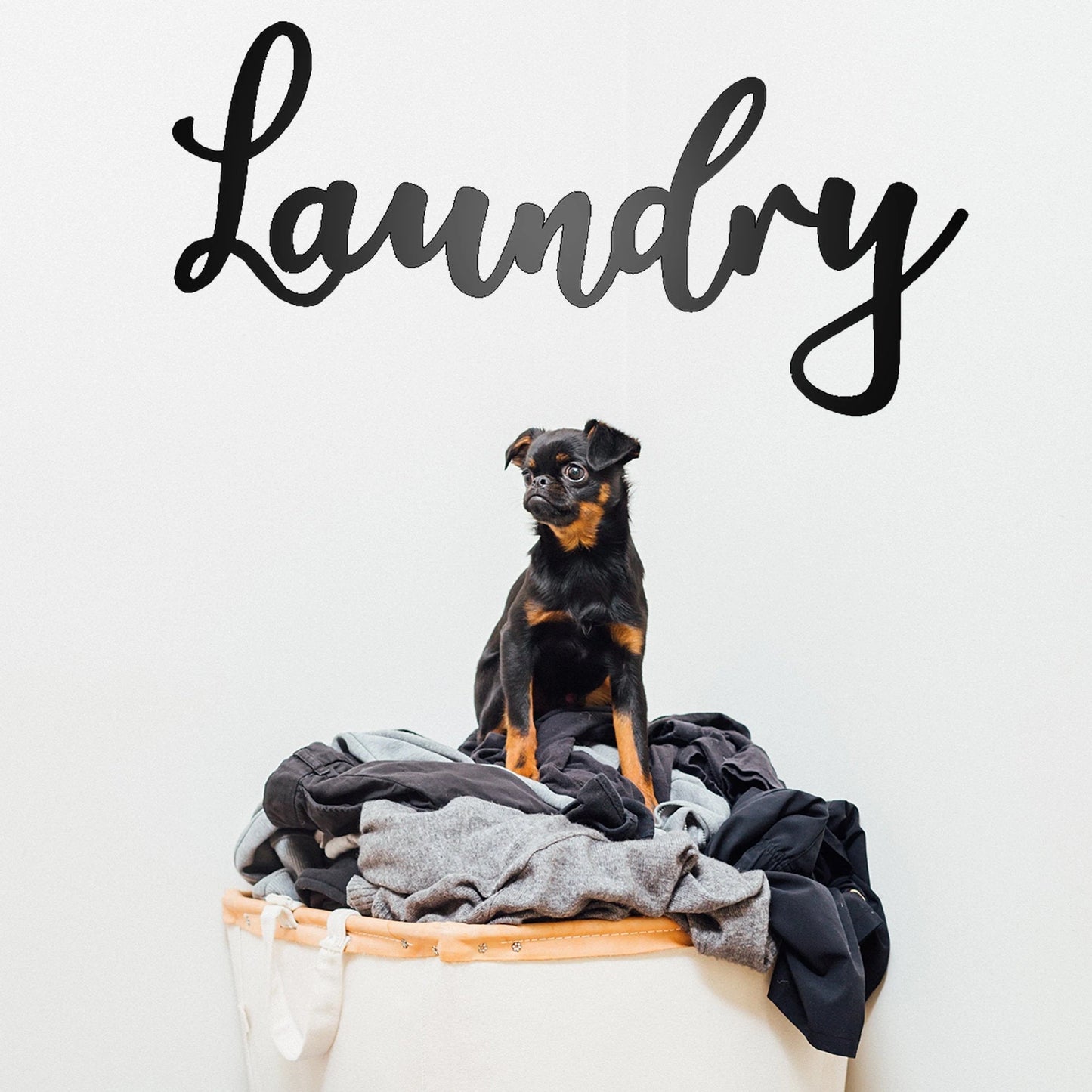 Laundry Metal Script Sign Laundry Room Wall Decor Script Black Steel Script Sign Housewarming Gift