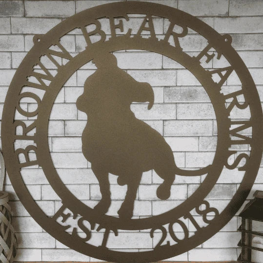 Personalized Pittie Pitbull Metal Dog Sign Cut Metal Sign Metal House Sign