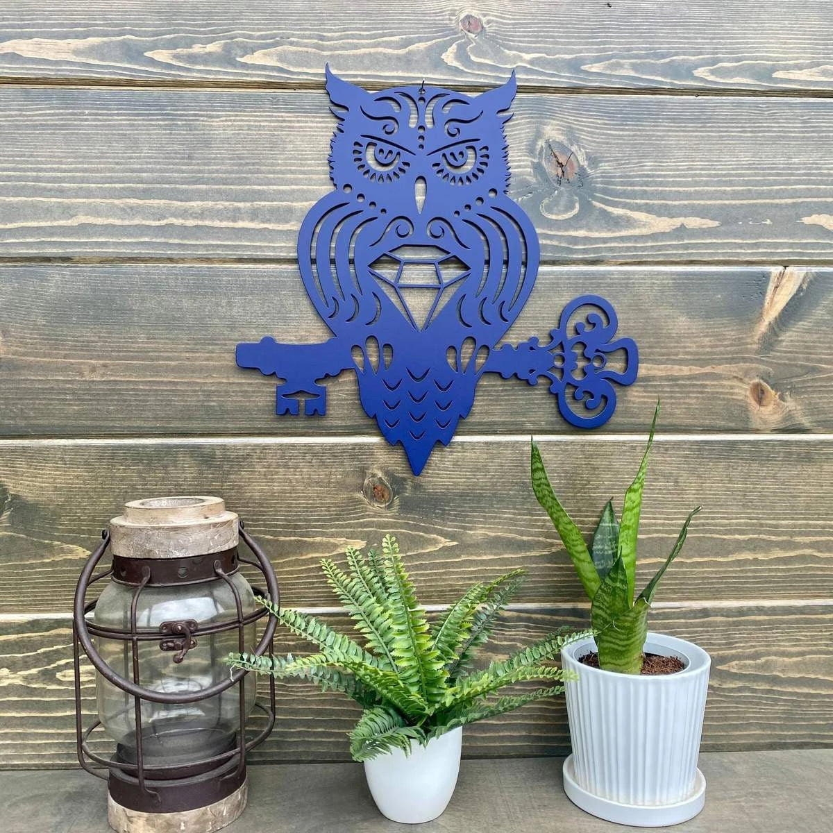 Owl & Skeleton Key Metal Wall Decor Cut Metal Sign Metal House Sign