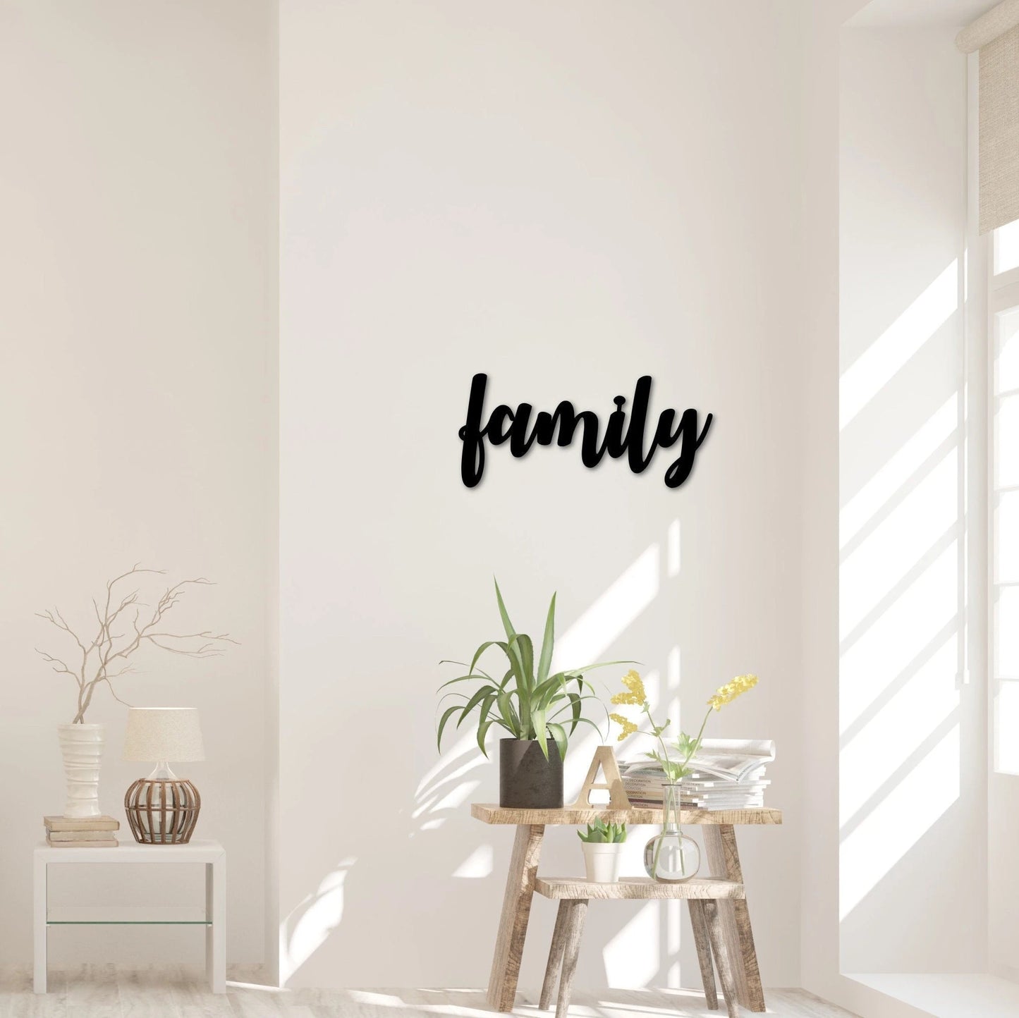 Family Word Sign Metal Wall Decor Family Sign Script Words For The Wall Steel Letters