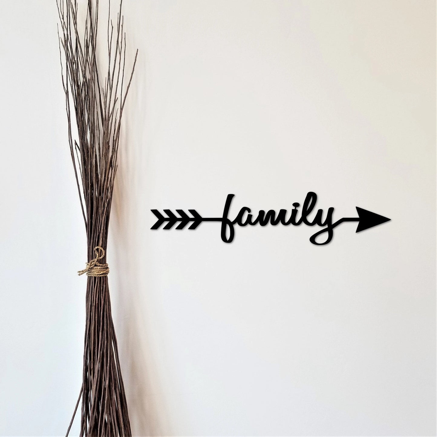 Arrow Family Word Sign Large Cursive Words For The Wall Arrow Decor Gallery Wall Script Wall Words Family Sign
